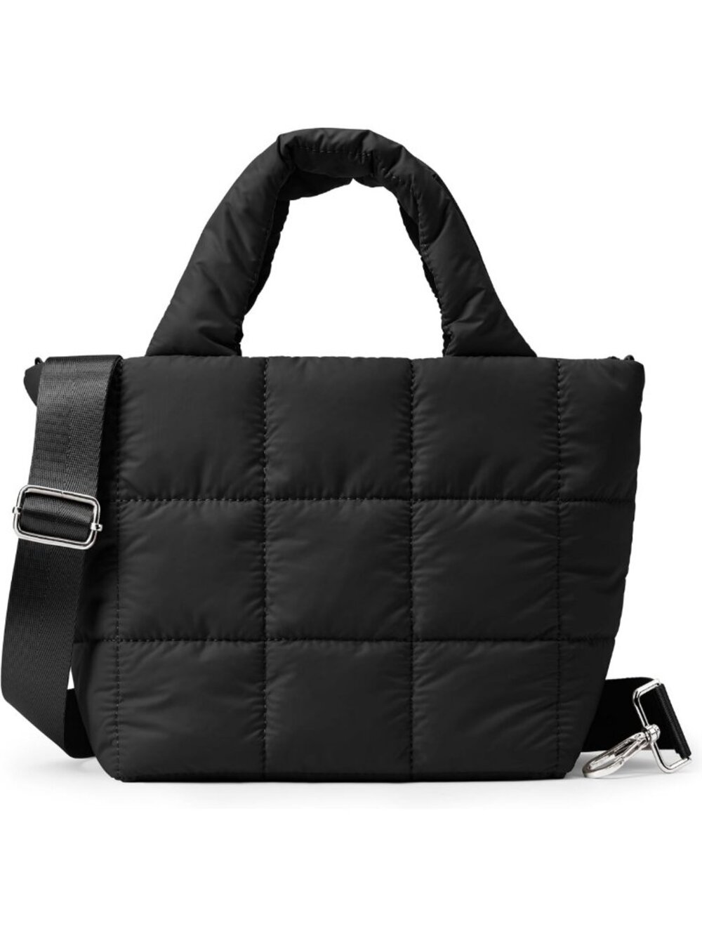 Lightweight Quilted Tote Bag | Small Puffer Crossbody Handbag with Adjustable